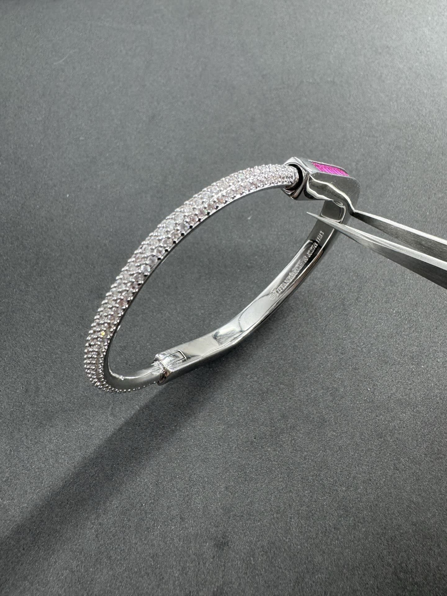 Tiffany & Co Happy Diamonds and Ruby Bangle Bracelet